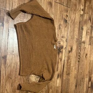 Pink Rose Warm Brown Knit Top